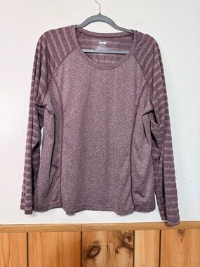 Avia Heathered Mauve Long Sleeve Top